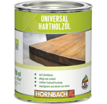 Dose Universal Hartholzöl von Hornbach zur Pflege und zum Schutz von Holzoberflächen im Innenbereich.