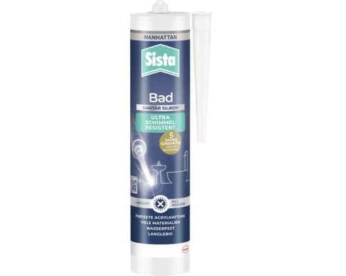 Sista silicone sanitaire pour salle de bain Manhattan cartouche de 300 millilitres avec garantie anti moisissure et logo Henkel