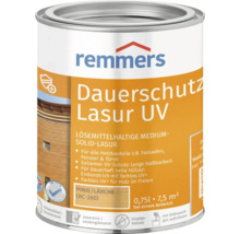 Pot de lasure Remmers Dauerschutz Lasur UV Pin Pin Mélèze 0,75 litre pour protection du bois à base de solvants en extérieur avec anti UV.