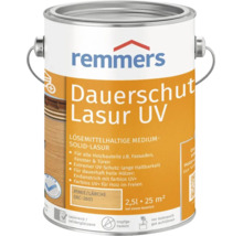 Lasure de protection longue duree UV Remmers, teinte Pin Meleze, bidon de 2,5 litres pour bois exterieur.