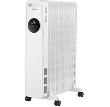Radiateur à bain d huile Midea avec écran numérique, température réglable et roulettes pour une utilisation flexible en intérieur