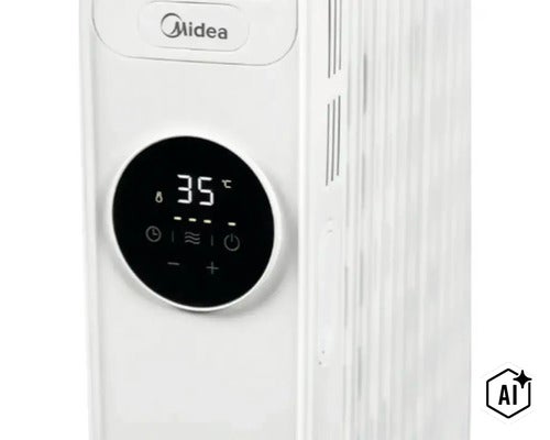 Radiateur convecteur Midea avec écran numérique et commande tactile (Image AI modified or generated)