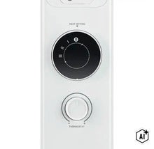 Panneau de commande d'un appareil de chauffage avec boutons rotatifs pour les niveaux de chauffage et le thermostat (Image AI modified or generated)