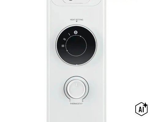 Panneau de commande d'un appareil de chauffage avec boutons rotatifs pour les niveaux de chauffage et le thermostat (Image AI modified or generated)