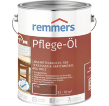 Huile d entretien Remmers couleur teck pour terrasses en bois et meubles de jardin, à base de solvant, seau de 5 litres pour 70 mètres carrés.