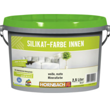 Peinture silicate intérieur HORNBACH, peinture murale minérale mate blanche, pot de 2,5 litres pour supports minéraux, sans conservateurs.
