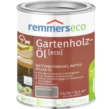 Bidon d'huile pour bois de jardin Remmers Eco en gris graphite, 0,75 litre, huile d'entretien résistante aux intempéries et antidérapante.