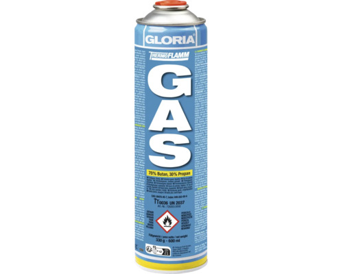 Cartouche de gaz Gloria Thermoflamm avec 330 grammes de mélange butane et propane pour désherbeur thermique