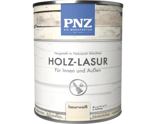 Lasure pour bois PNZ lasurweiß pour intérieur et extérieur en pot