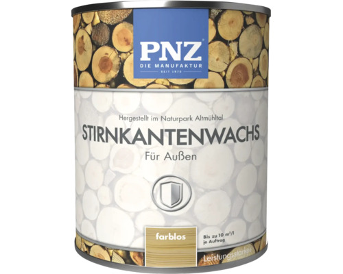 Cire pour bois de bout PNZ pour extérieur, incolore, protection du bois, pot de 1 litre