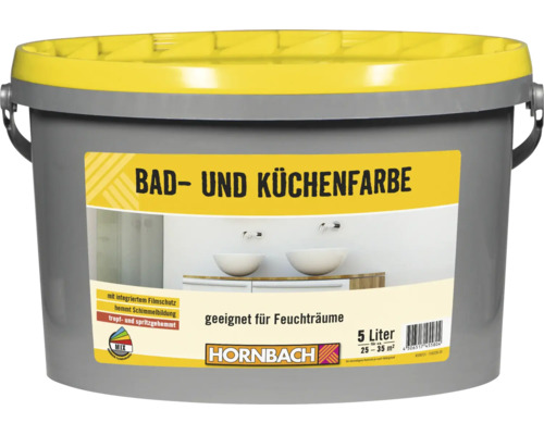 Eimer Hornbach Bad und Küchenfarbe 5 Liter für Feuchträume mit Schimmelschutz