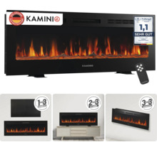 Cheminée électrique avec effet flamme pour encastrement montage mural ou modèle sur pied avec télécommande et label de qualité très bien