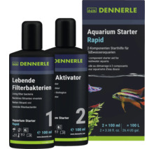 Dennerle Aquarium Starter Rapid aide au démarrage à 2 composants pour aquariums d eau douce avec bactéries filtrantes vivantes 2 fois 100 millilitres
