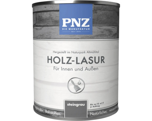 Lasure pour bois PNZ gris pierre pour intérieur et extérieur en bidon métallique