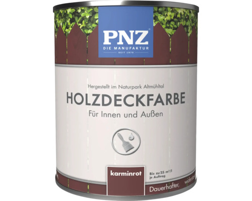 Peinture couvrante pour bois PNZ en carmin pour usage intérieur et extérieur en pot