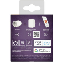 Smart Plug Steckdose mit ZigBee Technologie, kompatibel mit Amazon Alexa und Google Home fuer App Steuerung und Energieueberwachung.