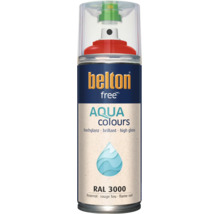 Peinture en aérosol Belton Free Aqua Colours brillant en rouge feu RAL 3000