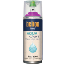 Vernis en spray Belton Free Aqua Colours en pourpre signalisation RAL 4006 brillant dans une bombe aérosol.