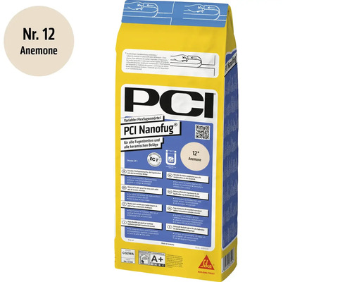 Mortier de jointoiement flexible PCI Nanofug couleur Anémone pour carrelages en intérieur et extérieur paquet de quatre kilogrammes