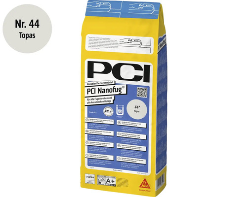 Mortier de jointoiement flexible PCI Nanofug couleur Topaze, sac de 4 kilogrammes pour toutes largeurs de joints et revêtements céramiques.