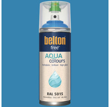 Peinture en aérosol Belton Free Aqua Colours bleu ciel RAL 5015 brillant 400 millilitres