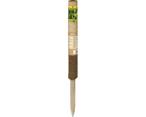 Tuteur pour plantes en fibres de coco FloraSelf avec piquet en bois, 60 centimètres de long, pour le maintien des plantes grimpantes.