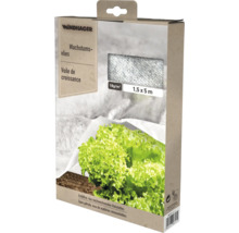 Voile de croissance Windhager issu de matières renouvelables, 18 grammes par mètre carré, 1,5 par 5 mètres, pour la protection des plantes.