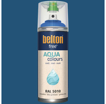 Bombe de peinture Belton free Aqua colours bleu gentiane RAL 5010 mat