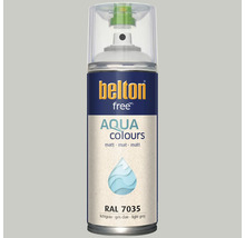 Peinture en aérosol Belton free Aqua Colours mate gris clair RAL 7035