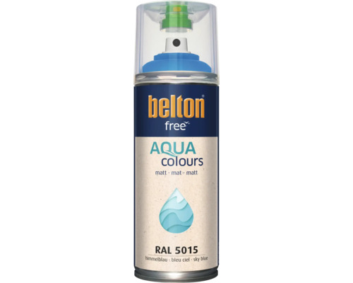 Peinture en aérosol Belton free Aqua colours mate bleu ciel RAL 5015