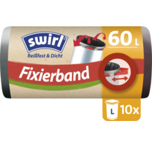Sacs poubelle Swirl d une capacité de 60 litres avec bande de fixation, 10 pièces par rouleau.