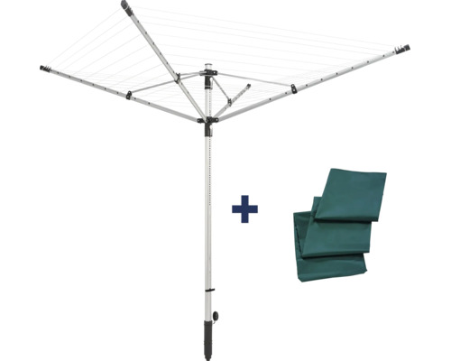 Séchoir parapluie en aluminium réglable en hauteur avec housse de protection