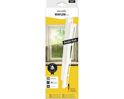 Schellenberg Winflow Plus Fensterfalzlüfter Doppelpack zur Vorbeugung von Schimmelbildung