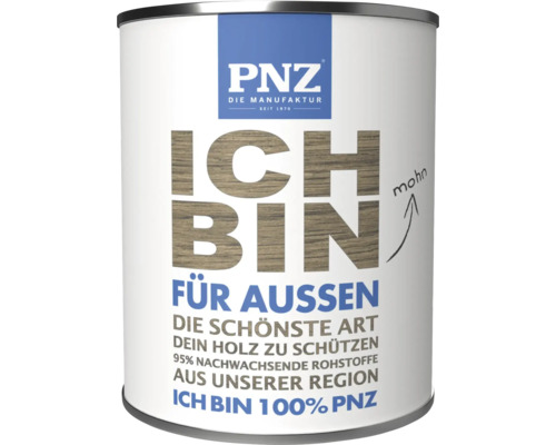 Protection du bois PNZ pour extérieur en pot avec 95 pour cent de matières premières renouvelables