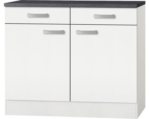 Unterschrank mit Schublade und Drehtür Optifit Oslo214 BxTxH 100 x 60 x  84,8 cm Frontfarbe weiß matt Korpusfarbe weiß - HORNBACH Luxemburg
