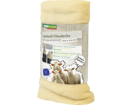 Couverture en laine de mouton Windhager pour la protection hivernale des plantes en 100 par 200 centimètres