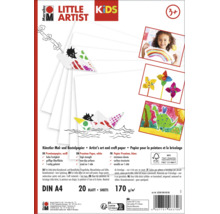 Marabu Little Artist Malkarton DIN A4, 20 Blatt, 170 Gramm pro Quadratmeter, weißes Zeichenpapier für Kinder, FSC zertifiziert