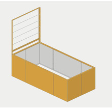 Jardinière surélevée rectangulaire avec treillis intégré en bois pour le jardin.