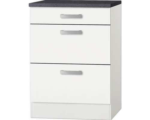 Auszugunterschrank Optifit Oslo214 BxTxH 60 x 60 x 84,8 cm Frontfarbe weiß matt Korpusfarbe weiß-0