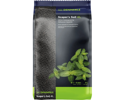 Substrat de fond actif Dennerle Scaper Soil pour aquariums eau douce 4 litres avec granulométrie 1 à 4 millimètres
