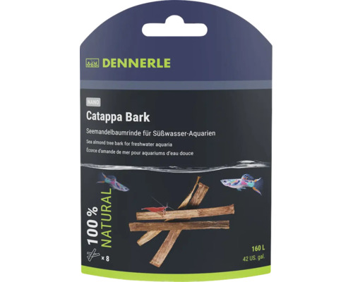 Dennerle Nano Catappa Bark écorce de badamier pour aquariums eau douce huit pièces