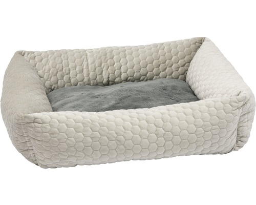 Liegebett Karlie Velvet 65 x 60 x 20 cm beige Hundebett mit hohem Rand und gesteppter Oberfläche