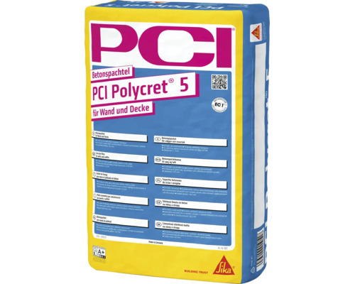 Enduit de lissage pour béton PCI Polycret 5 pour murs et plafonds en intérieur et extérieur