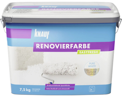 Seau de peinture de rénovation Knauf Easyfresh 7,5 kilogrammes peinture spéciale pour murs intérieurs