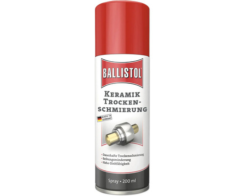 Spray de lubrification sèche en céramique Ballistol 200 millilitres pour une lubrification sèche durable et une réduction des frottements.