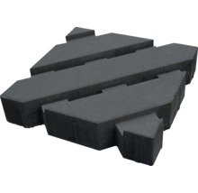 Un pavé en béton individuel pour l amenagement de jardin avec une forme dentelée spécifique.