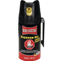Ballistol Pfeffer KO FOG Abwehrspray mit patentiertem Panikverschluss und 40 Milliliter Inhalt zur Selbstverteidigung.