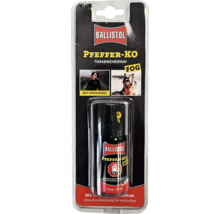 Ballistol Pfeffer KO Fog Tierabwehrspray in 40 Milliliter Sprühdose mit Panikverschluss in Blisterverpackung zur Tierabwehr.