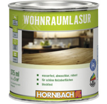 Pot de lasure pour espaces de vie Hornbach 375 millilitres pour surfaces en bois intérieur avec label Ange Bleu et logo Hornbach