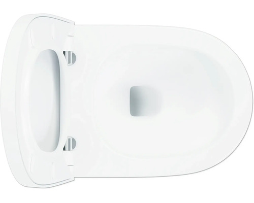 Cuvette WC suspendu avec abattant vue de dessus